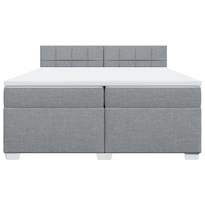 Giroletto a Molle con Materasso Grigio Chiaro 200x200cm Tessuto