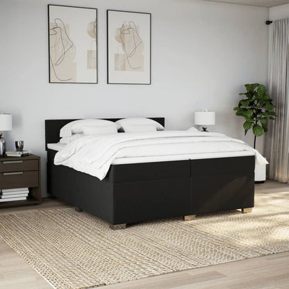 Giroletto a Molle con Materasso Nero 200x200 cm in Tessuto
