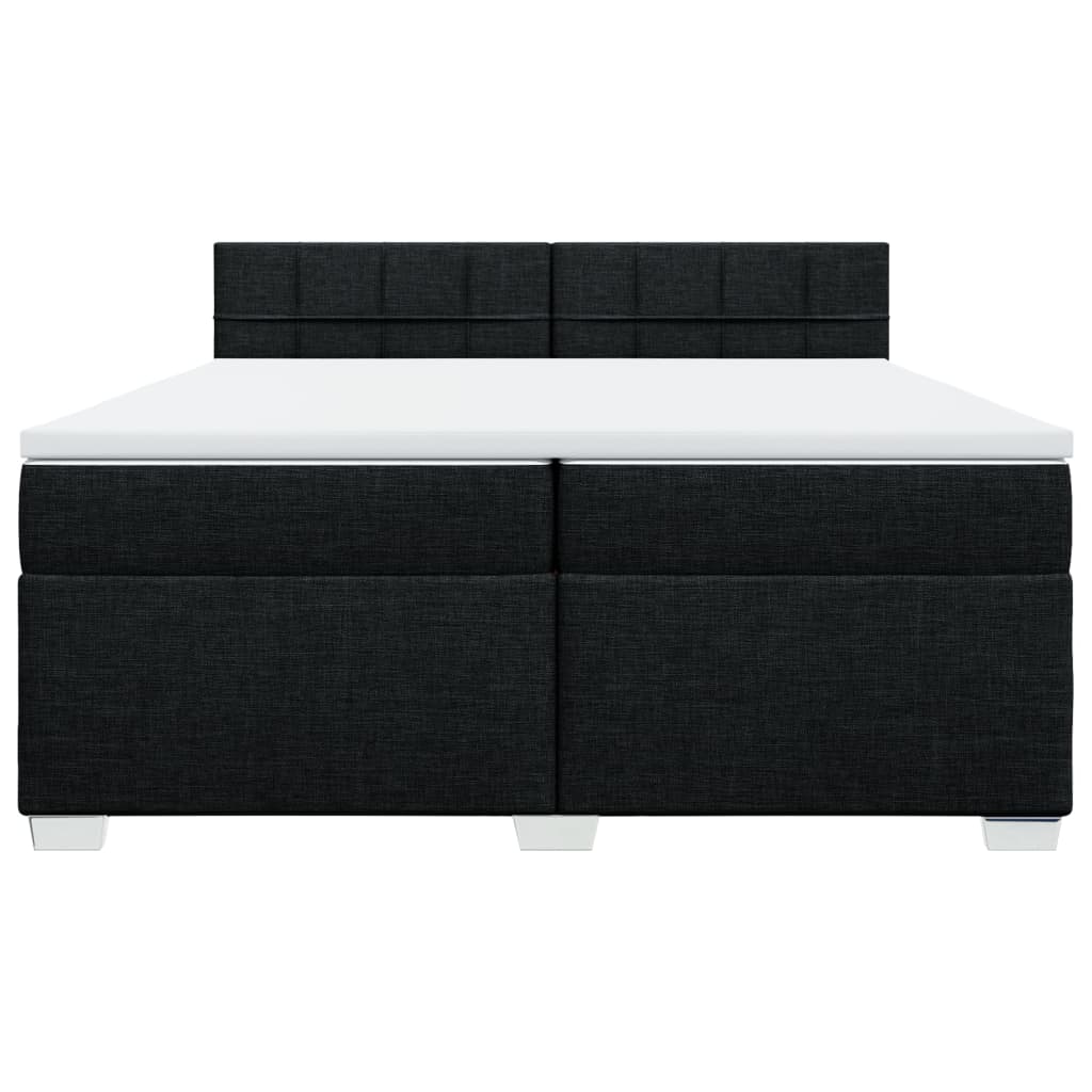 Giroletto a Molle con Materasso Nero 200x200 cm in Tessuto