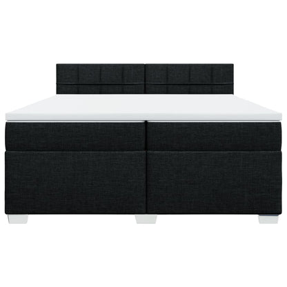 Giroletto a Molle con Materasso Nero 200x200 cm in Tessuto