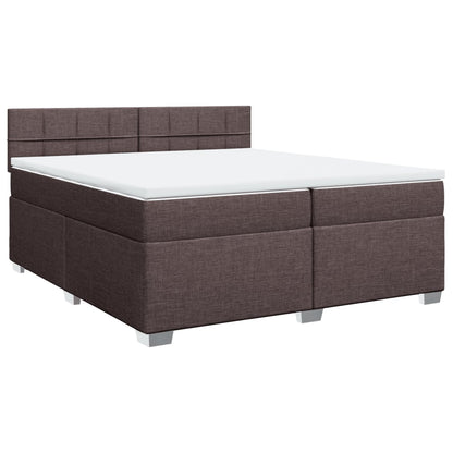Giroletto a Molle con Materasso Marrone Scuro 200x200cm Tessuto