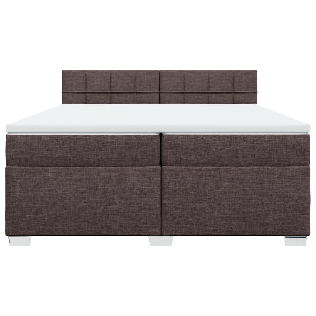 Giroletto a Molle con Materasso Marrone Scuro 200x200cm Tessuto
