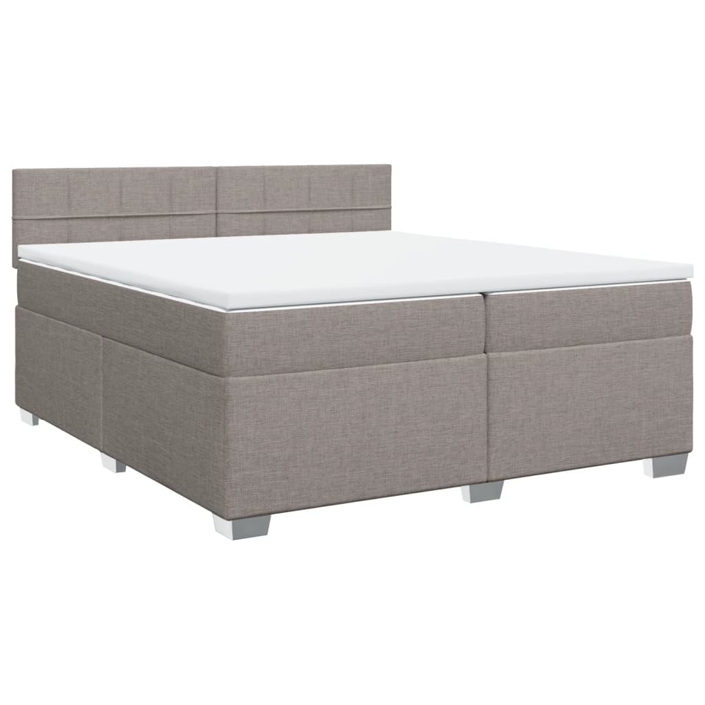 Giroletto a Molle con Materasso Tortora 200x200 cm in Tessuto