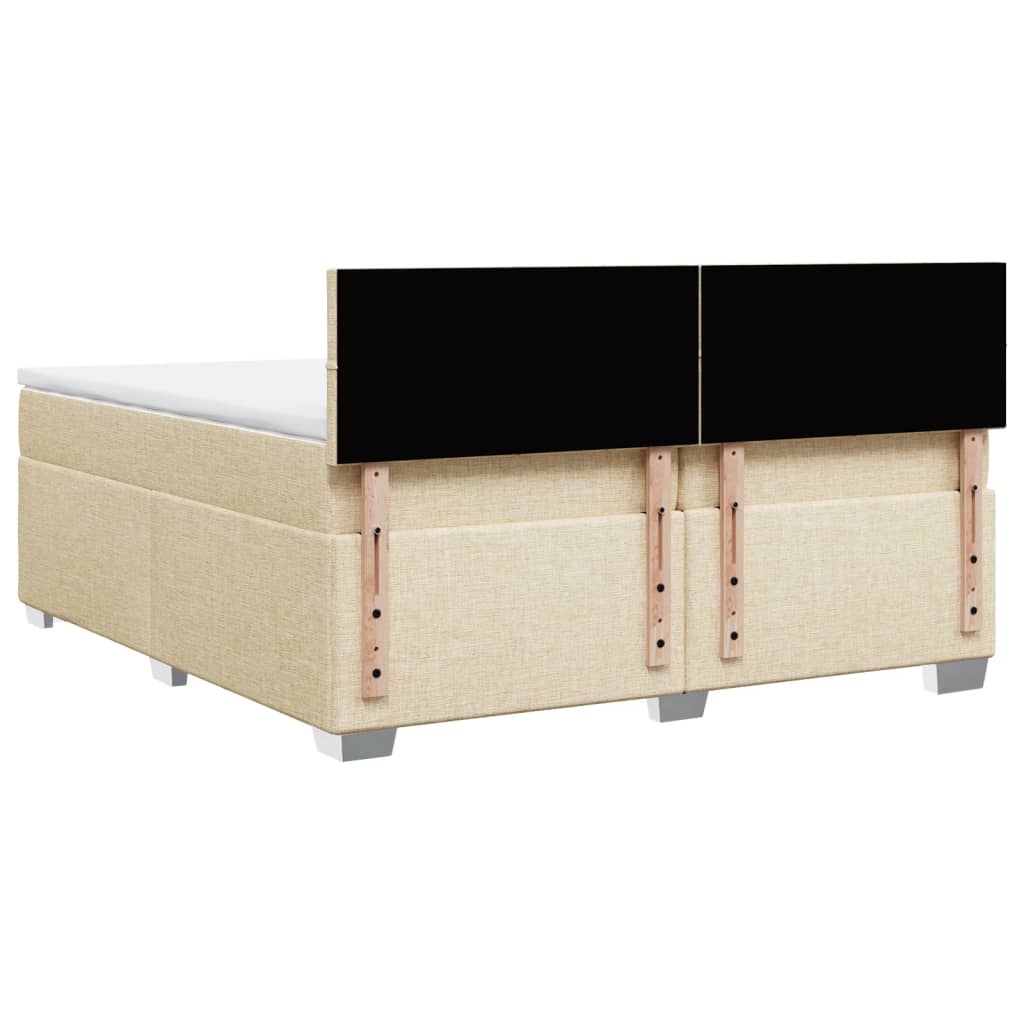 Giroletto a Molle con Materasso Crema 200x200 cm in Tessuto