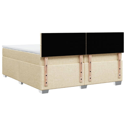 Giroletto a Molle con Materasso Crema 200x200 cm in Tessuto