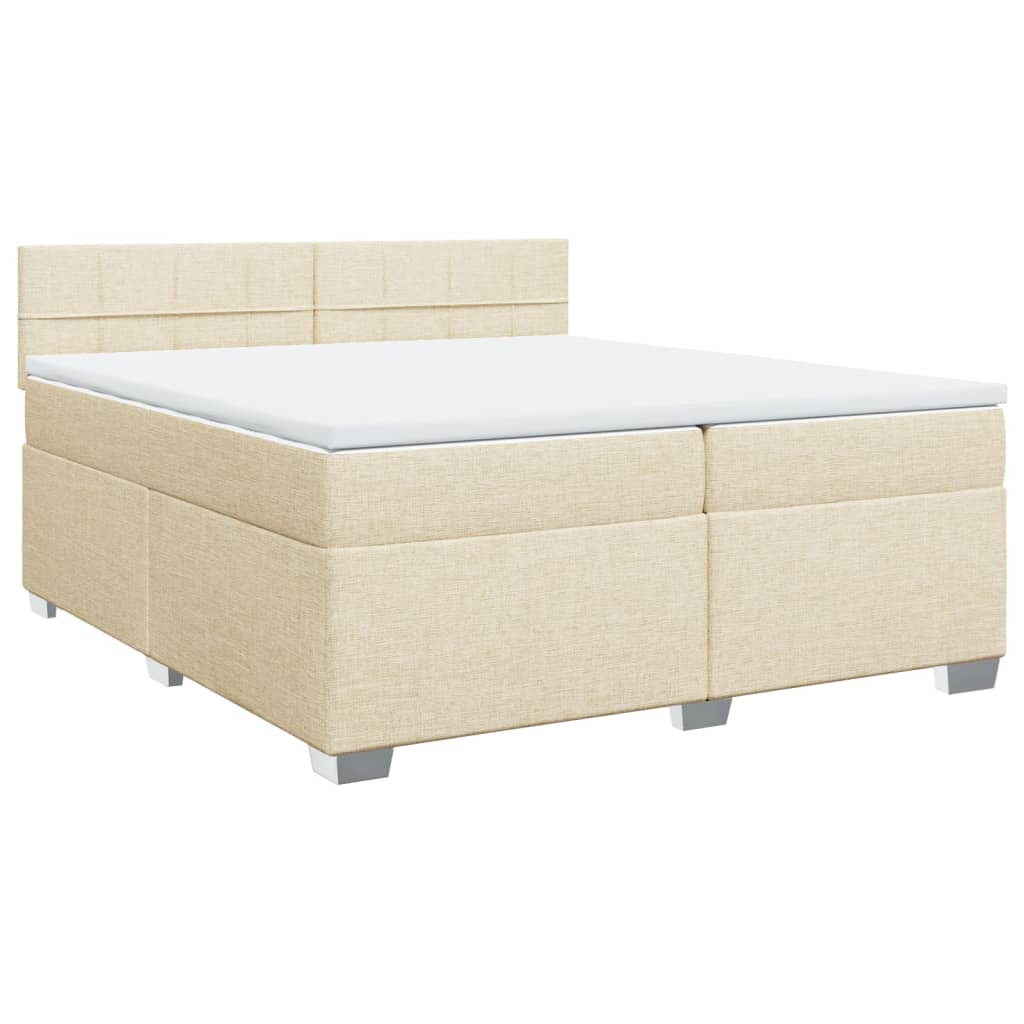 Giroletto a Molle con Materasso Crema 200x200 cm in Tessuto