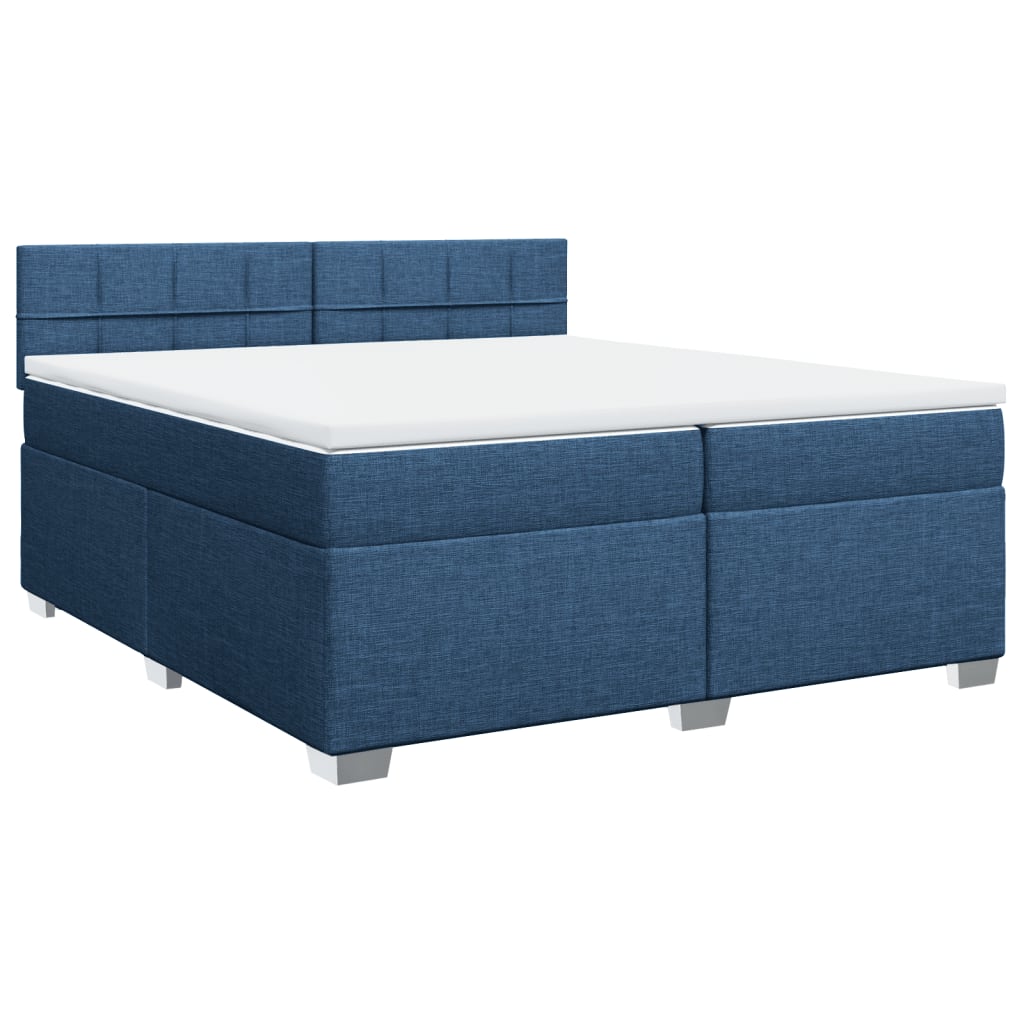 Giroletto a Molle con Materasso Blu 200x200 cm in Tessuto | homemem39