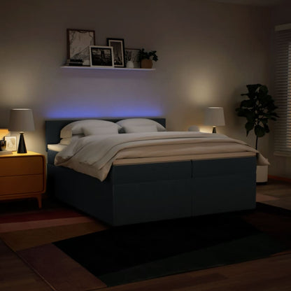Giroletto a Molle con Materasso Blu 200x200 cm in Tessuto | homemem39