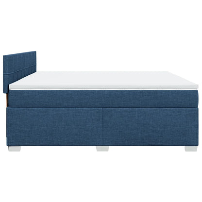 Giroletto a Molle con Materasso Blu 200x200 cm in Tessuto | homemem39