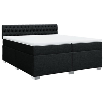 Giroletto a Molle con Materasso Nero 200x200 cm in Tessuto