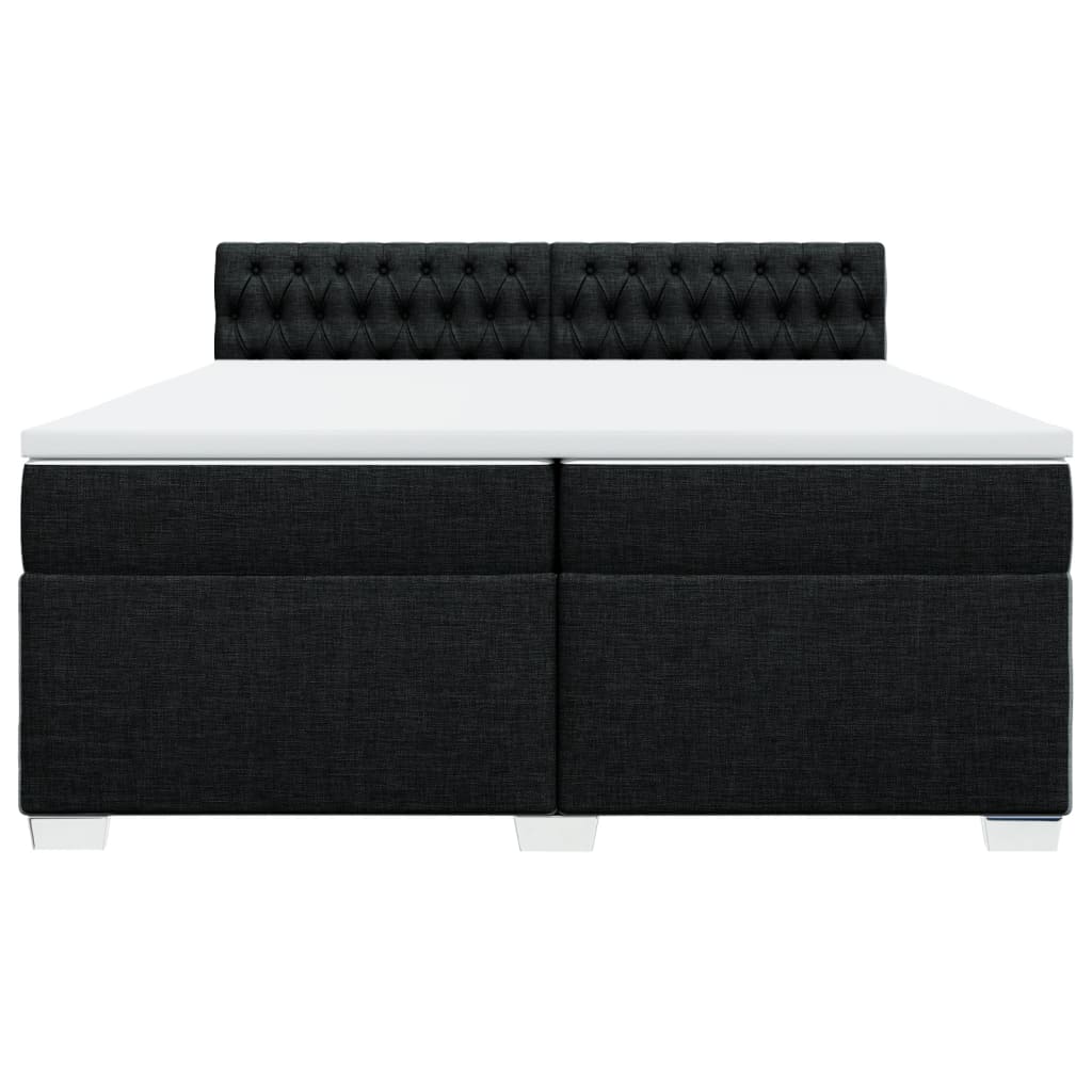 Giroletto a Molle con Materasso Nero 200x200 cm in Tessuto