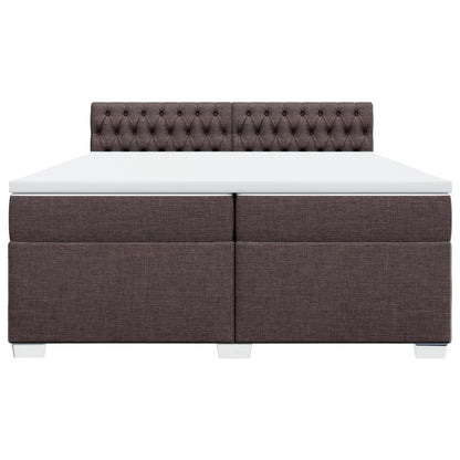 Giroletto a Molle con Materasso Marrone Scuro 200x200cm Tessuto | homemem39