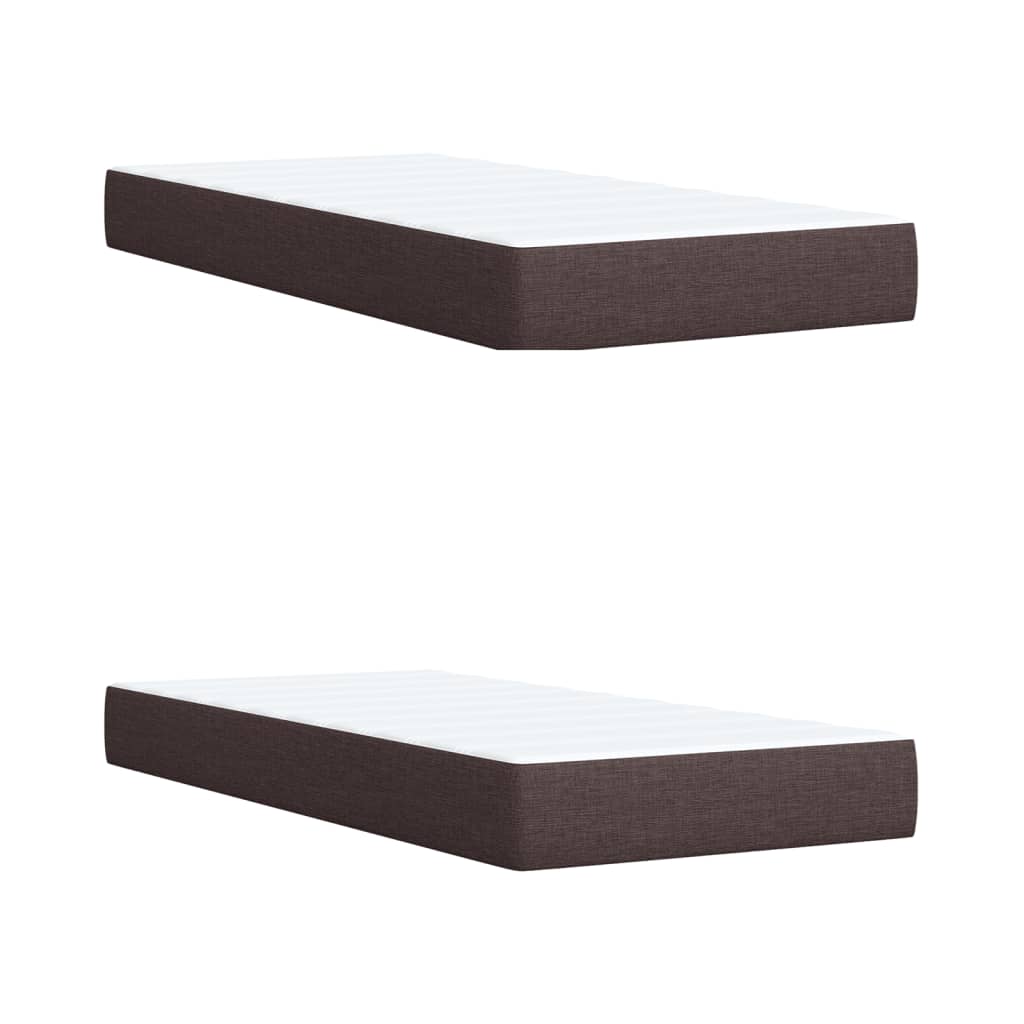 Giroletto a Molle con Materasso Marrone Scuro 200x200cm Tessuto | homemem39