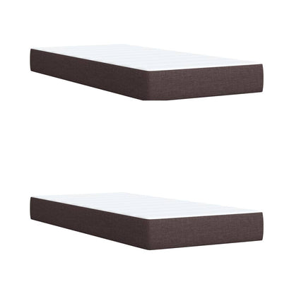 Giroletto a Molle con Materasso Marrone Scuro 200x200cm Tessuto | homemem39