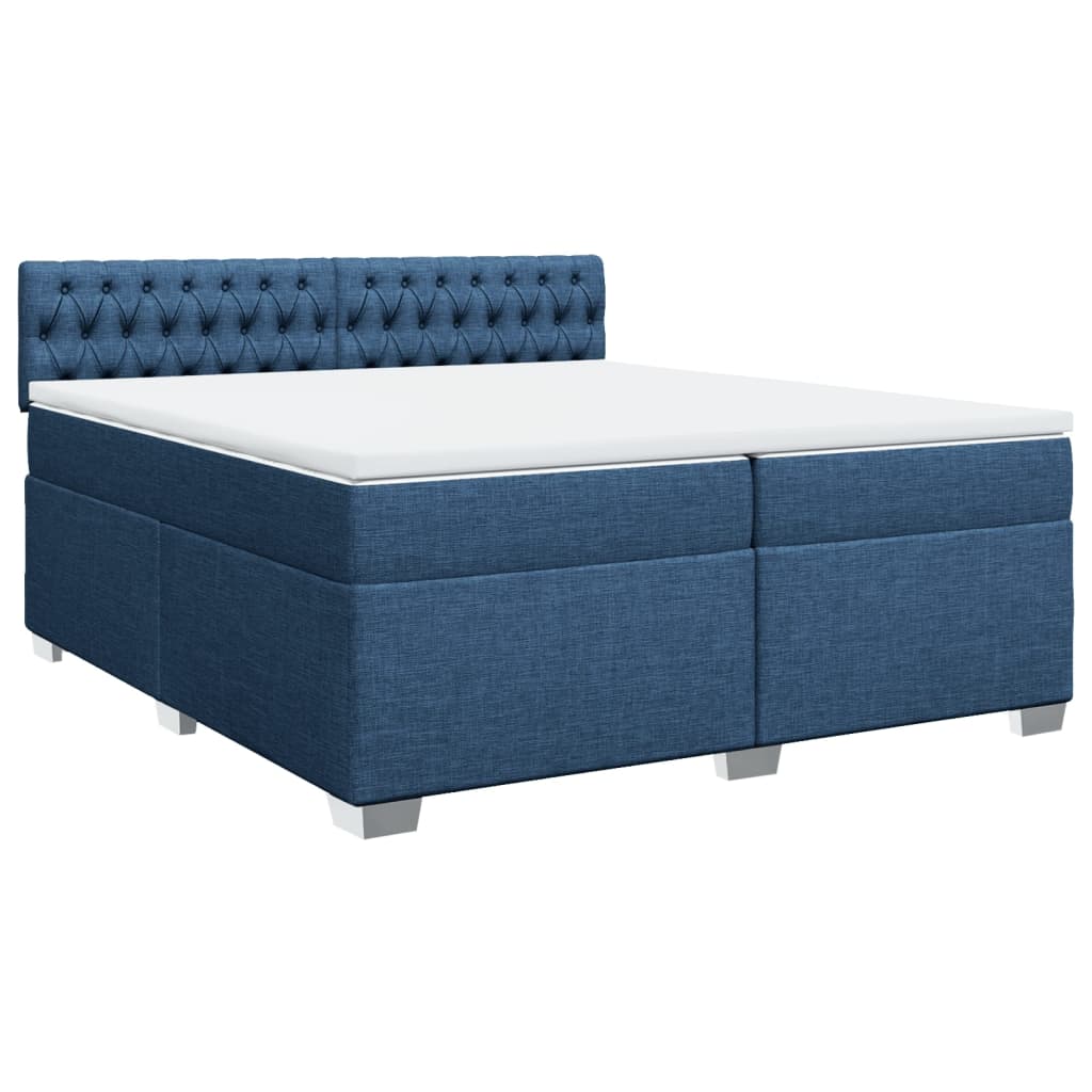Giroletto a Molle con Materasso Blu 200x200 cm in Tessuto | homemem39