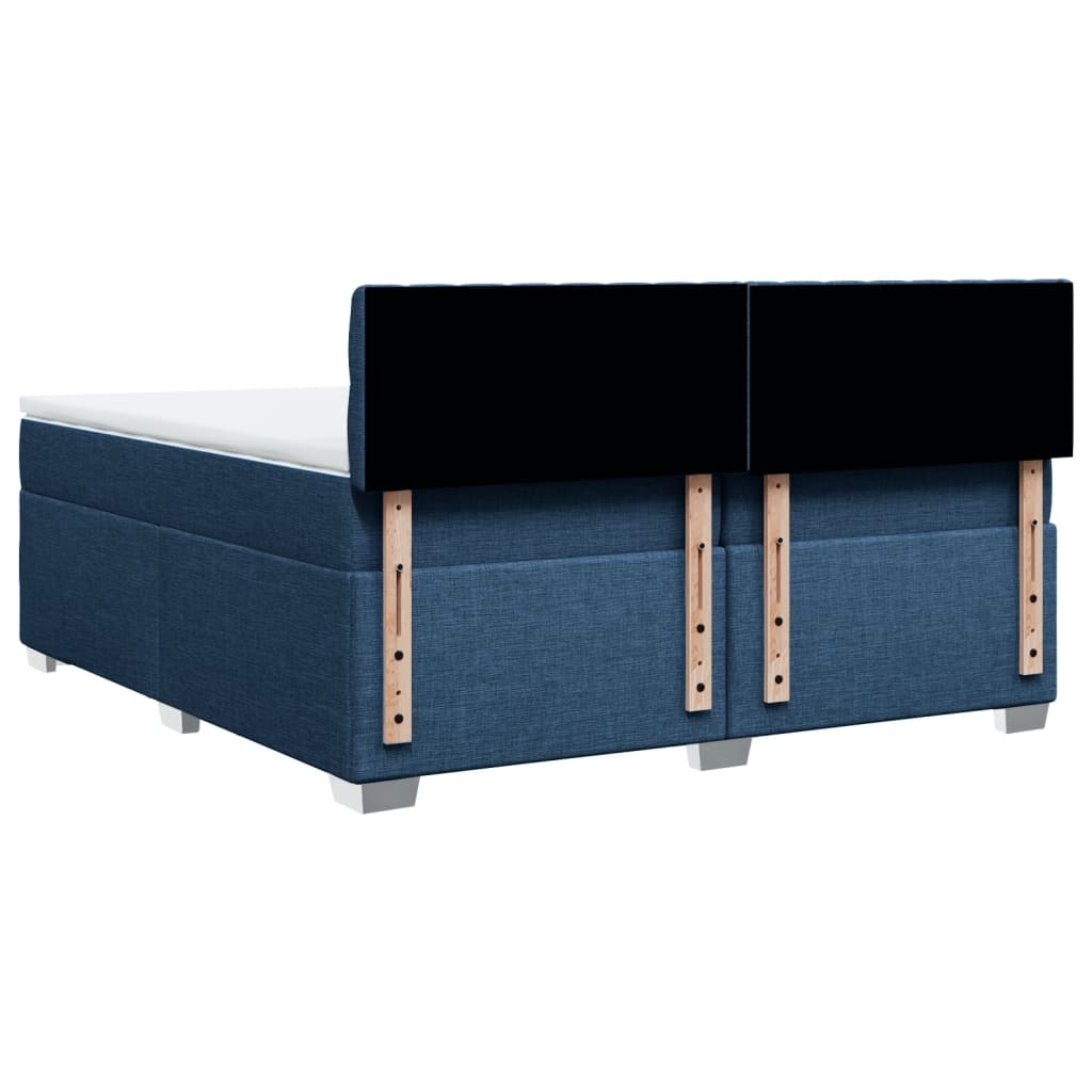 Giroletto a Molle con Materasso Blu 200x200 cm in Tessuto