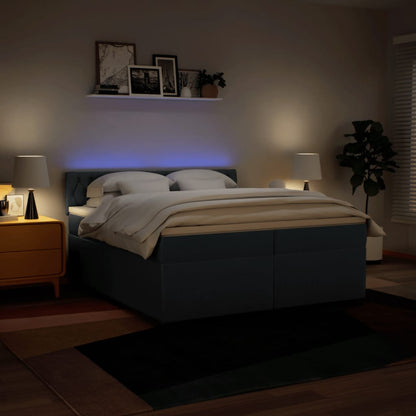 Giroletto a Molle con Materasso Blu 200x200 cm in Tessuto | homemem39