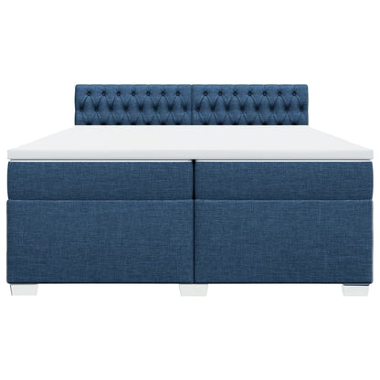 Giroletto a Molle con Materasso Blu 200x200 cm in Tessuto