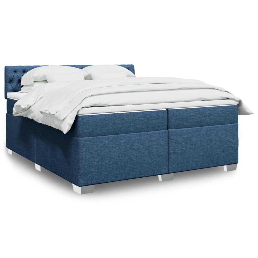 Giroletto a Molle con Materasso Blu 200x200 cm in Tessuto | homemem39
