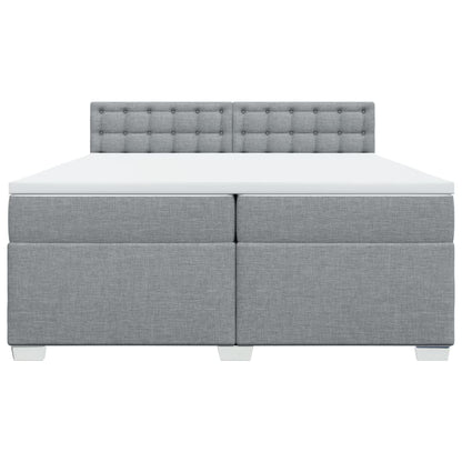 Giroletto a Molle con Materasso Grigio Chiaro 200x200cm Tessuto - homemem39