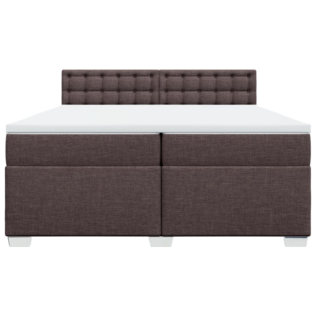 Giroletto a Molle con Materasso Marrone Scuro 200x200cm Tessuto | homemem39