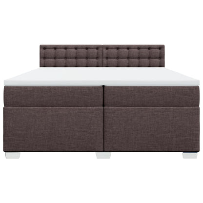 Giroletto a Molle con Materasso Marrone Scuro 200x200cm Tessuto | homemem39