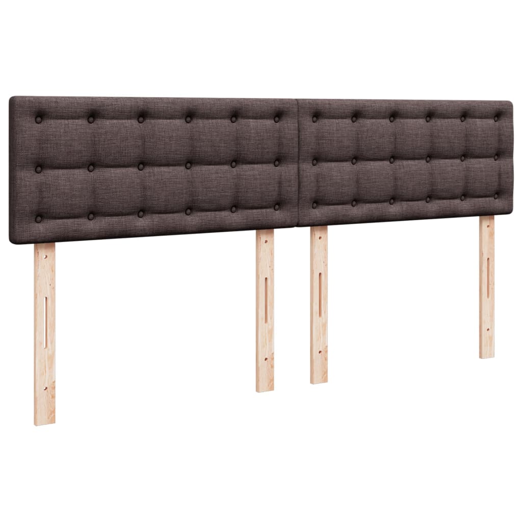 Giroletto a Molle con Materasso Marrone Scuro 200x200cm Tessuto | homemem39