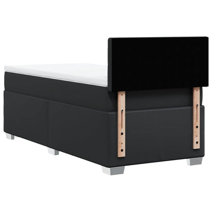 Giroletto a Molle con Materasso Nero 90x190 cm in Similpelle | homemem39
