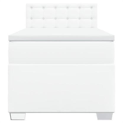 Giroletto a Molle con Materasso Bianco 90x190 cm in Similpelle - homemem39