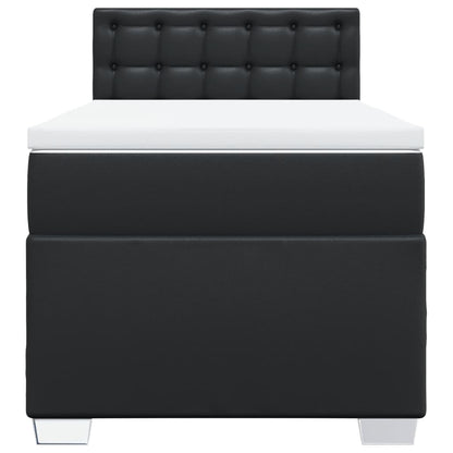Giroletto a Molle con Materasso Nero 90x200 cm in Similpelle