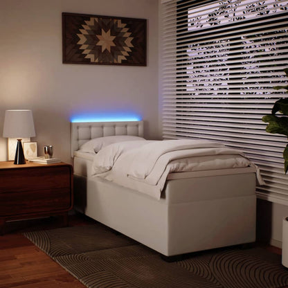 Giroletto a Molle con Materasso Bianco 90x200 cm in Similpelle - homemem39