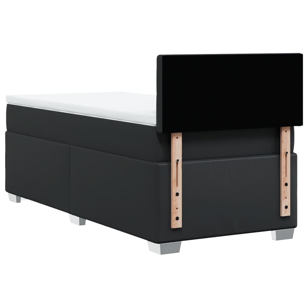 Giroletto a Molle con Materasso Nero 100x200 cm in Similpelle