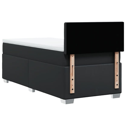Giroletto a Molle con Materasso Nero 100x200 cm in Similpelle