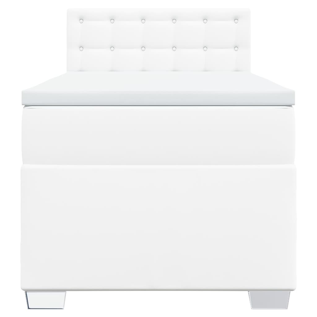 Giroletto a Molle con Materasso Bianco 100x200 cm in Similpelle - homemem39