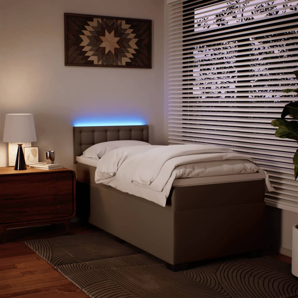 Giroletto a Molle con Materasso Cappuccino 100x200cm Similpelle