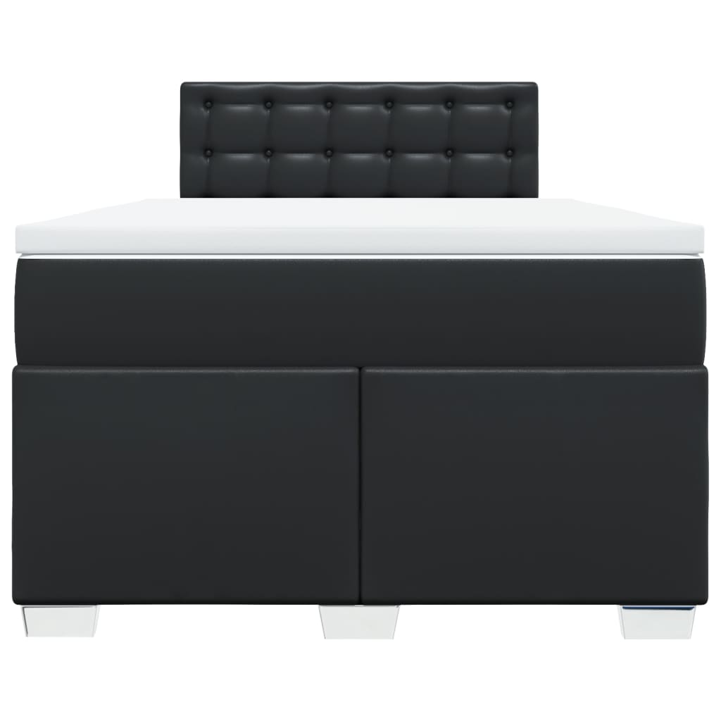 Giroletto a Molle con Materasso Nero 120x190 cm in Similpelle - homemem39