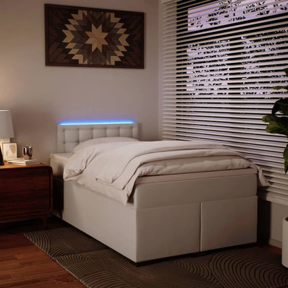 Giroletto a Molle con Materasso Bianco 120x190 cm in Similpelle - homemem39