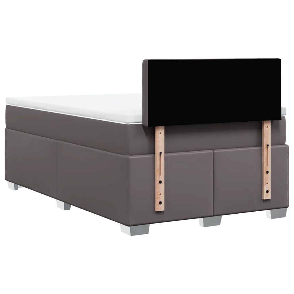 Giroletto a Molle con Materasso Grigio 120x190 cm in Similpelle