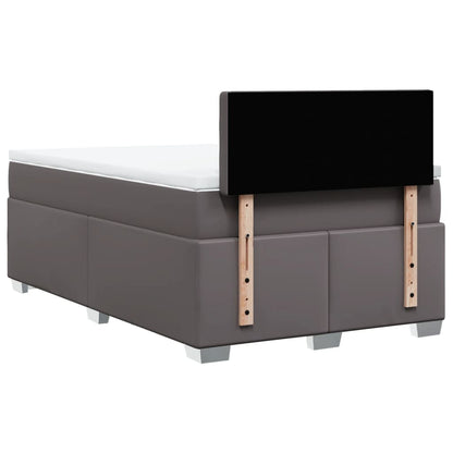 Giroletto a Molle con Materasso Grigio 120x190 cm in Similpelle