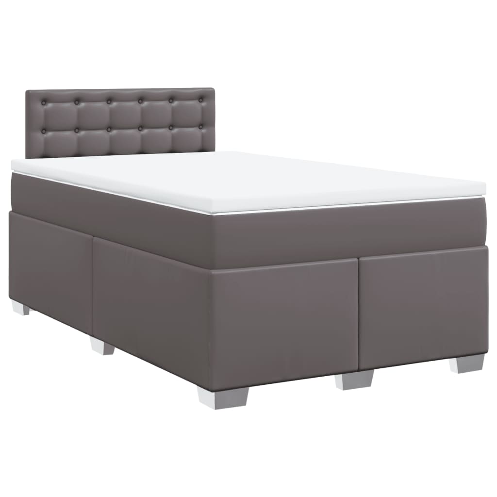 Giroletto a Molle con Materasso Grigio 120x190 cm in Similpelle