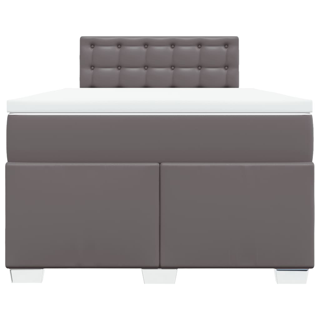 Giroletto a Molle con Materasso Grigio 120x190 cm in Similpelle - homemem39