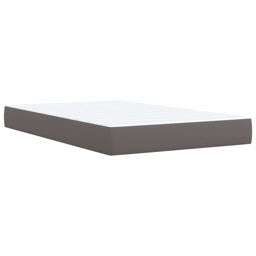 Giroletto a Molle con Materasso Grigio 120x190 cm in Similpelle
