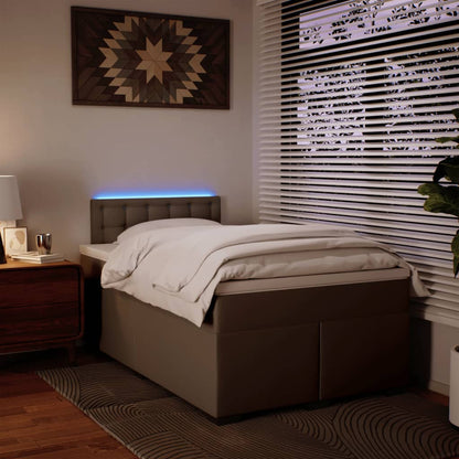 Giroletto a Molle con Materasso Cappuccino 120x190cm Similpelle - homemem39