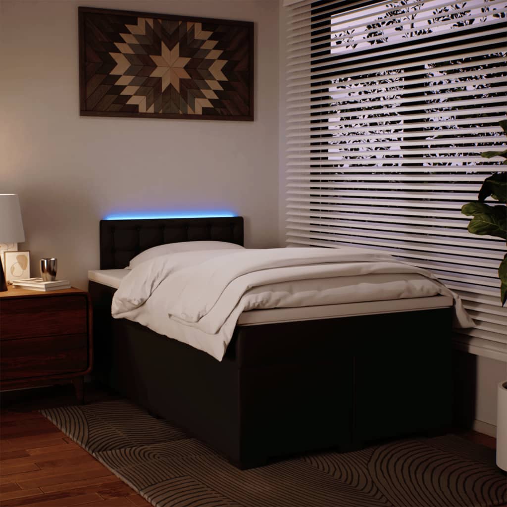 Giroletto a Molle con Materasso Nero 120x200 cm in Similpelle - homemem39