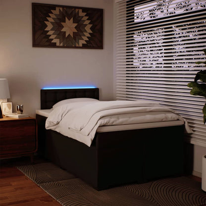 Giroletto a Molle con Materasso Nero 120x200 cm in Similpelle - homemem39