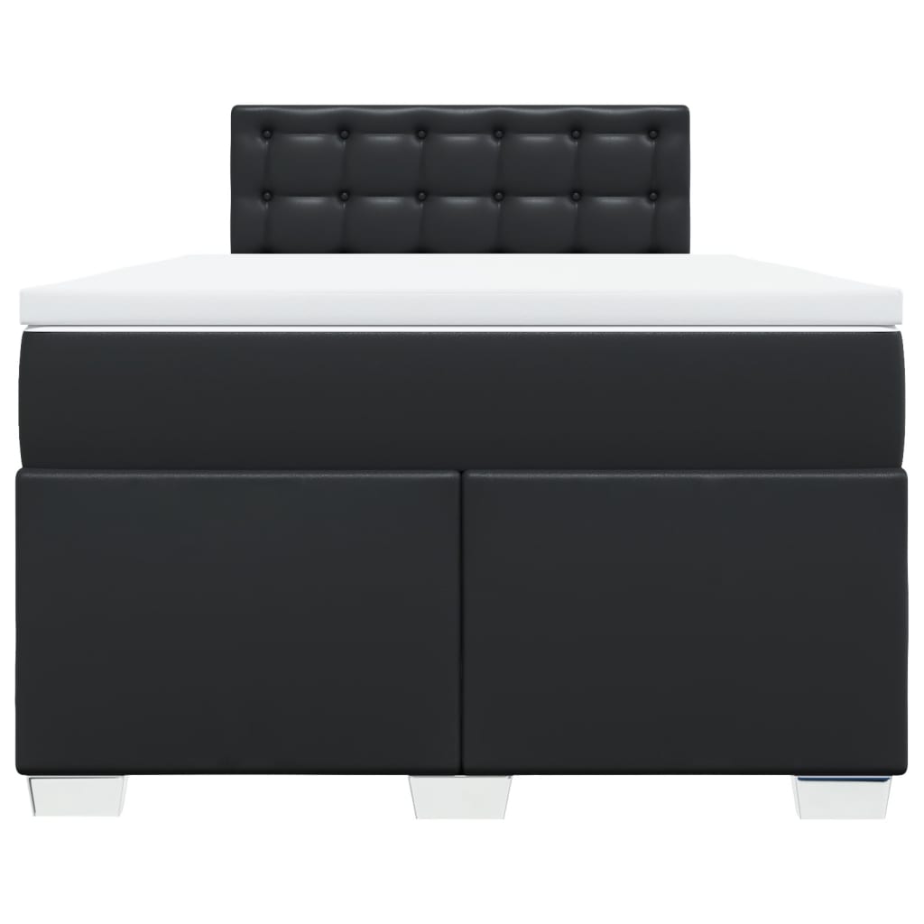 Giroletto a Molle con Materasso Nero 120x200 cm in Similpelle - homemem39