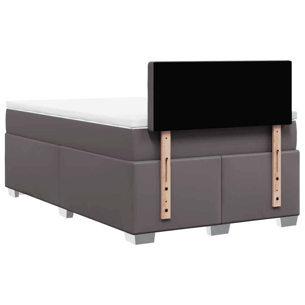 Giroletto a Molle con Materasso Grigio 120x200 cm in Similpelle
