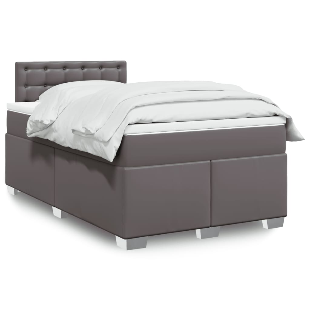 Giroletto a Molle con Materasso Grigio 120x200 cm in Similpelle | homemem39