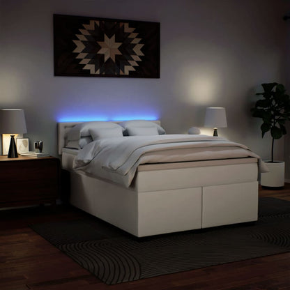 Giroletto a Molle con Materasso Bianco 160x200 cm in Similpelle - homemem39