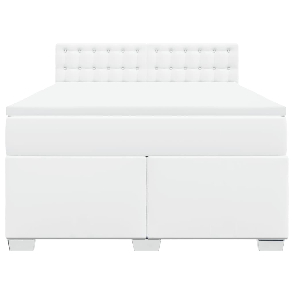 Giroletto a Molle con Materasso Bianco 160x200 cm in Similpelle - homemem39